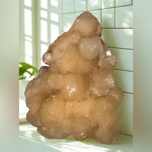 Peach Stilbite Crystal Specimen | Natural Zeolite | UV Reactive | 436g